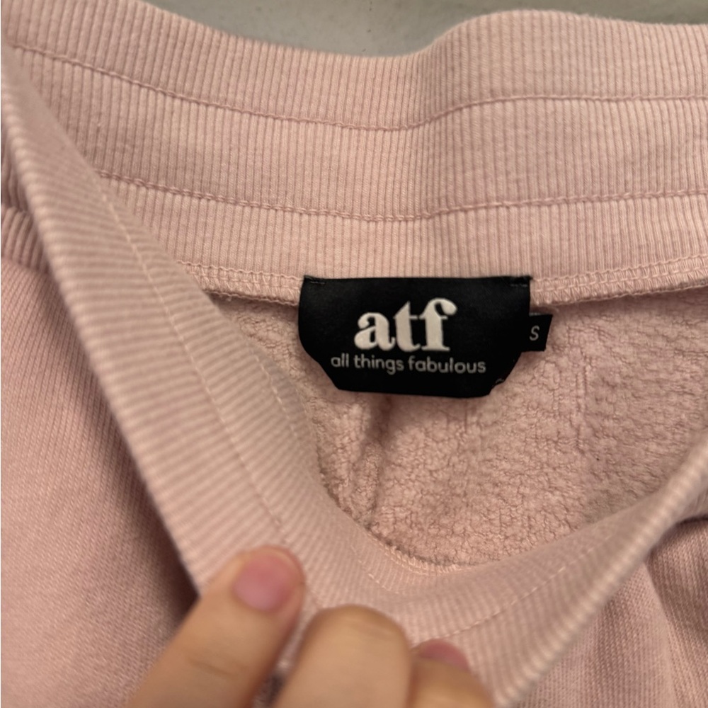 All Things Fabulous Blush Cropped Lounge Pants Size Small - Picture 3 of 3